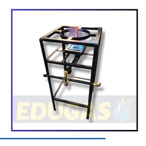 Fogón con quemador cuadrado 10x10cm con soporte alto (para ollas hasta 70 L)