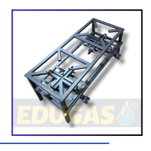 Fogón doble con quemador cruz 20x20cm con soporte bajo (para ollas hasta 100 L)