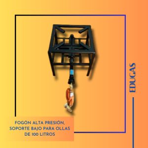 Fogón con quemador cruz 20x20cm con soporte bajo (para ollas hasta 100 L)