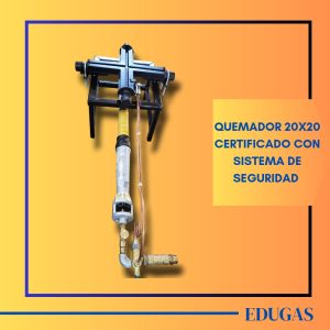 Quemador cruz 20x20cm efectivo de llama con llama lineal (para ollas hasta 100 L). Certificado con sistema de seguridad