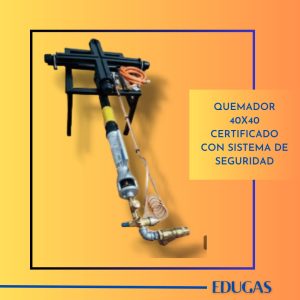 Quemador cruz 40x40cm efectivo de llama con llama lineal (para ollas de 350 a 450 L). Certificado con sistema de seguridad