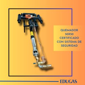 Quemador cruz 50x50cm efectivo de llama con llama lineal (para ollas de 500 a 800 L). Certificado con sistema de seguridad.