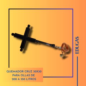 Quemador cruz 30x30cm efectivo de llama con llama lineal (para ollas de 200 a 350 L)