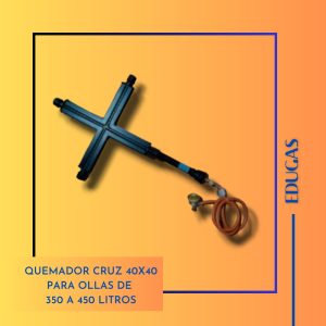 Quemador cruz 40x40cm efectivo de llama con llama lineal (para ollas de 350 a 450 L)