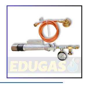 Quemador torch recto básico con conexión a cilindros de 15 kg y kit manómetro.
